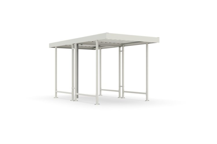 Oboustranný přístřešek na kolo - VRANOV 40 - žárově zinkovaný + práškově lakovaný v RAL 9002