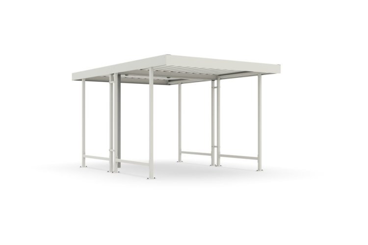 Oboustranný přístřešek na kolo - VRANOV 42 - žárově zinkovaný + práškově lakovaný v RAL 9002