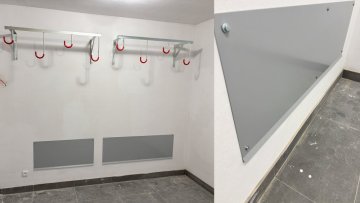 Kolárna_Dolní Morava - Držáky na kola z modelové řady 3550 a ochranné plechy proti poškození výmalby