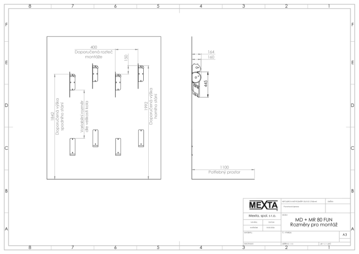 Držáky na kolo na zeď – MR 80 FUN - SET 2 ks