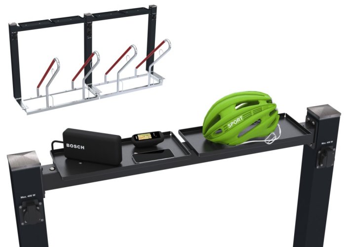 FUN 504 BN 230 V – Stojan na kola s integrovaným nabíjením a variabilním příslušenstvím